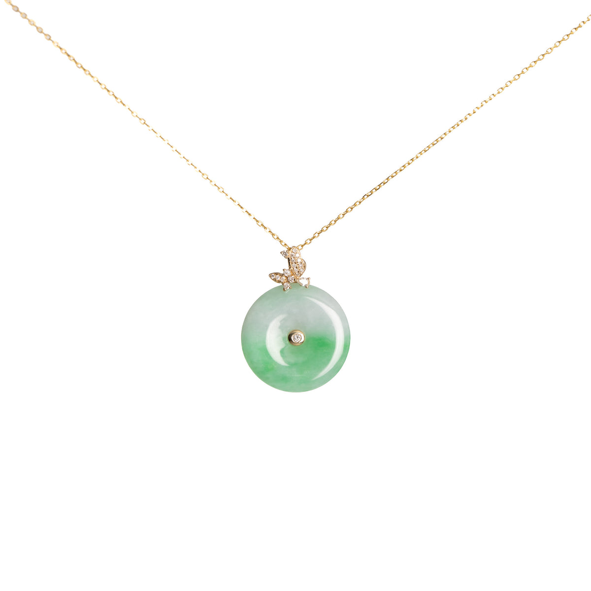 Classic Jade Disc - Diamond Butterfly