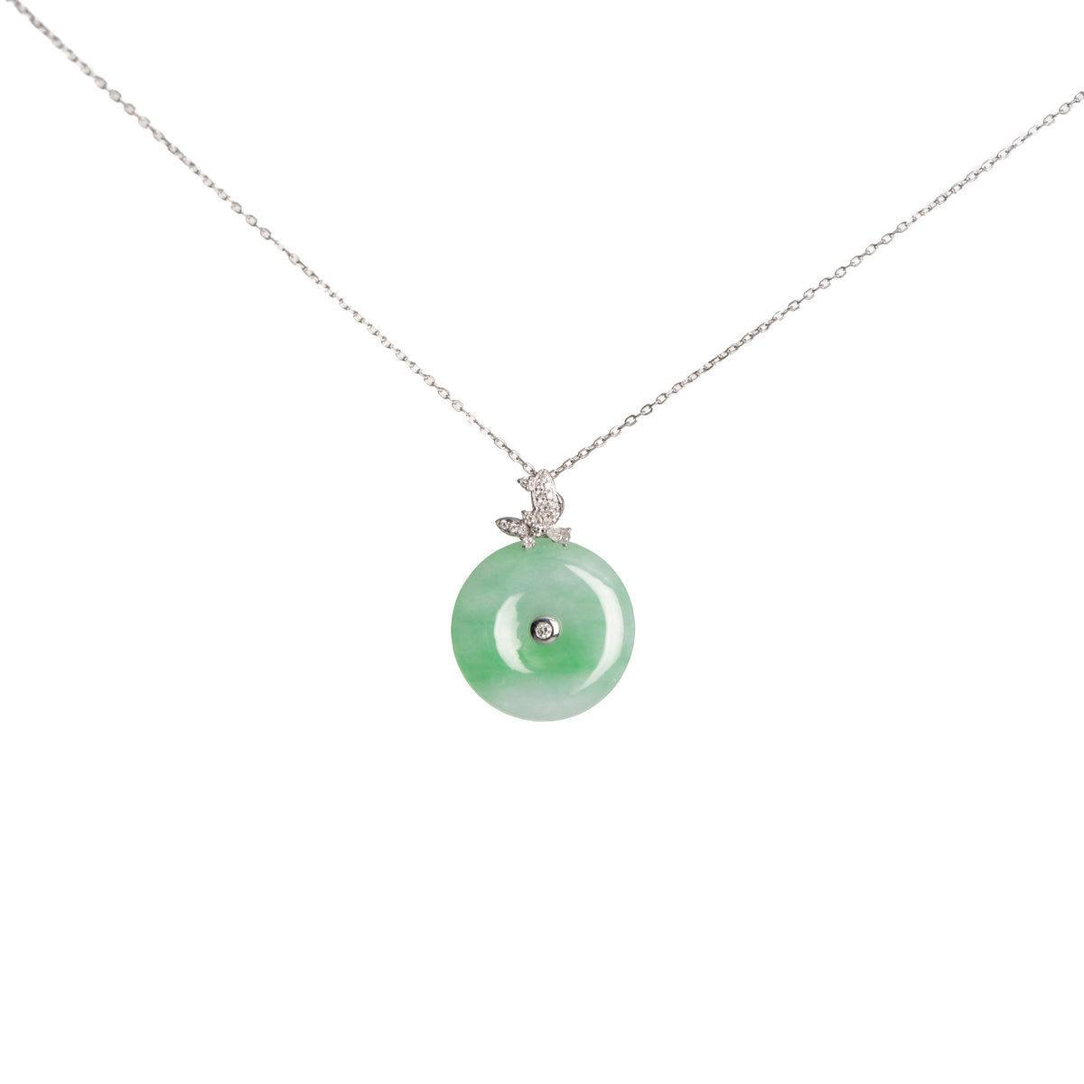 Classic Jade Disc - Diamond Butterfly