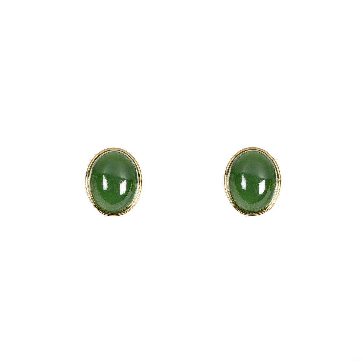 Essential Jade Oval Stud Earrings – Sterling Silver or Gold Vermeil