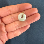 Grade A White with Green Specks Jade Pendant - Kandy Donut