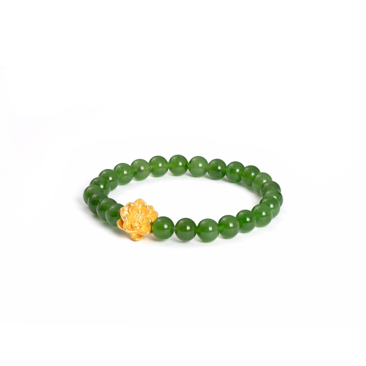 Jade Lotus Bracelet with 24K Pure Gold