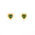 Golden Heartbeat – Green Jade Heart Stud Earrings in Gold Vermeil