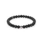 The Solitaire Bracelet with Black and Grey Burmese Jade