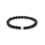 The Solitaire Bracelet with Black and Grey Burmese Jade