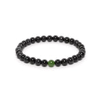 The Solitaire Bracelet with Black and Grey Burmese Jade