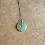Kandy Disc Sleek Jade Pendant - Light Green