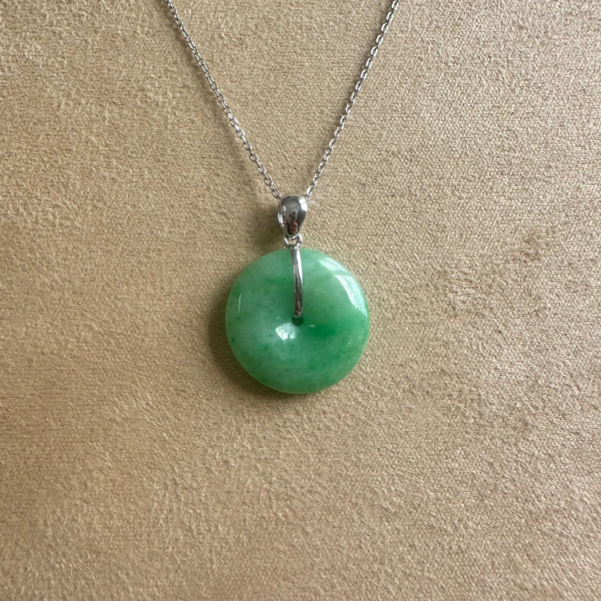 Kandy Donut Classic Large Jade Pendant- Green