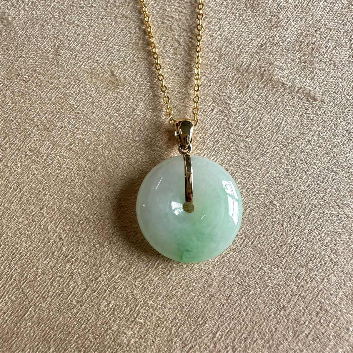 Kandy Donut Classic Large Jade Pendant- Green