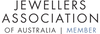 Logo of the JAA, Jewellers association of Australia. The logo reads member of the JAA.