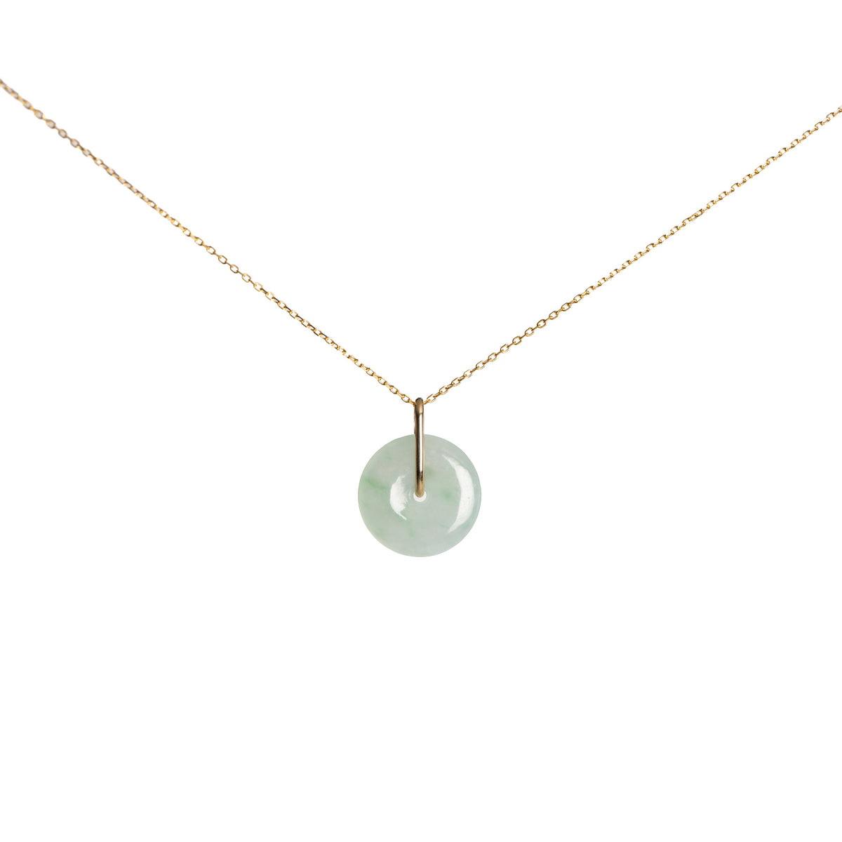 Kandy Disc Sleek Jade Pendant - Light Green