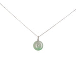 Kandy Donut Bare Diamond Jade Pendant - Icy Green