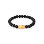 The Fortune Pixiu Bracelet with Matte Black Onyx