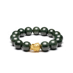 Guardian Strength Jade Bracelet with 24K Gold Tiger