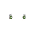 Tulip Glow – Jade Stud Earrings in Sterling Silver