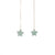 Celestial Star Jade Threader Earrings – Natural Green Jadeite in 18K Yellow Gold