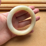 Real Pale Yellow Traditional Jade Bangle - 54mm Round