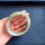 Genuine Natural Green Jadeite Bangle - 62mm Half Moon
