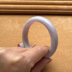 Certified Grade A Lavender Burmese Jade Bracelet - 60mm Half Moon