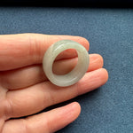 Authentic Pale Green and White Jade Band - US 9