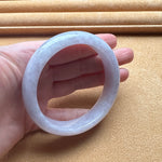Genuine Grade A Lavender Traditional Jade Bangle - 58mm Semi Round