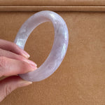 Genuine Natural Light Lavender Jadeite Jade Bangle Bracelet - 60mm Half Moon
