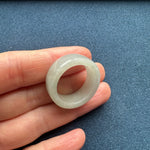 Authentic Pale Green and White Jade Band - US 9