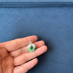 Petite Butterfly Jade Donut Pendant in 18K White Gold