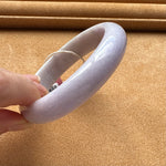 Certified Grade A Lavender Burmese Jade Bracelet - 60mm Half Moon