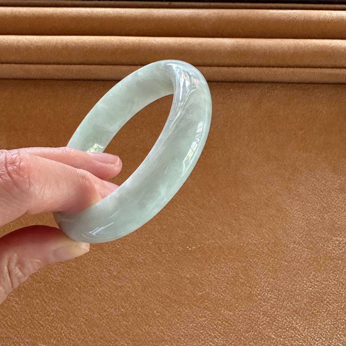 54.8mm Light Green Jade Bangle Bracelet