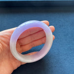 Genuine Grade A Green and Lavender Jade Bracelet - 55mm Half Moon