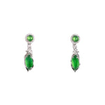 Imperial Grace Jadeite Drop Earrings – 18K White Gold with Diamonds