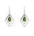 Jade Prism – Green Jade Teardrop Earrings with Double Diamond Frame in Sterling Silver