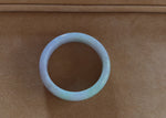 Genuine Natural Pale Greyish Lavender with Light Green Burmese Jade Bracelet - 58mm Half Moon