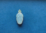 Ice Jade and Diamonds Leaf Pendant in 18K White Gold