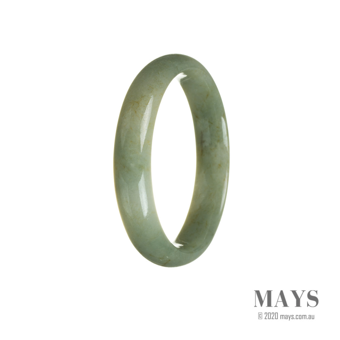 A beautiful green jadeite bangle bracelet in a half moon shape, made with genuine Grade A jadeite. Perfect for adding a touch of elegance to any outfit.