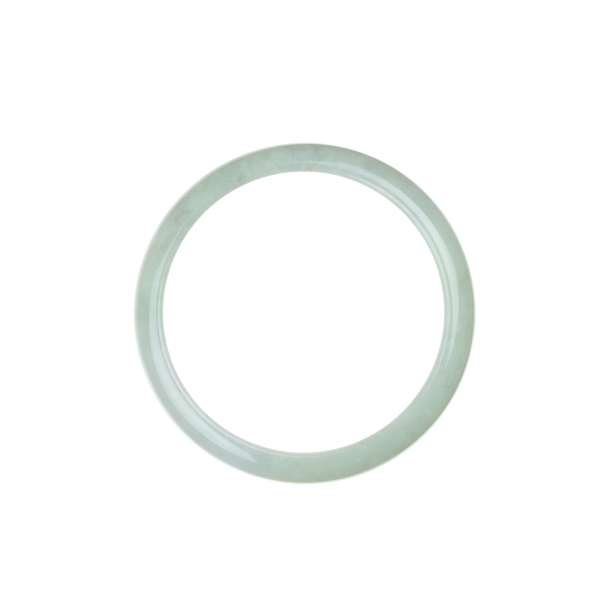 Authentic Untreated Pale Green Jade Bracelet - 56mm Half Moon