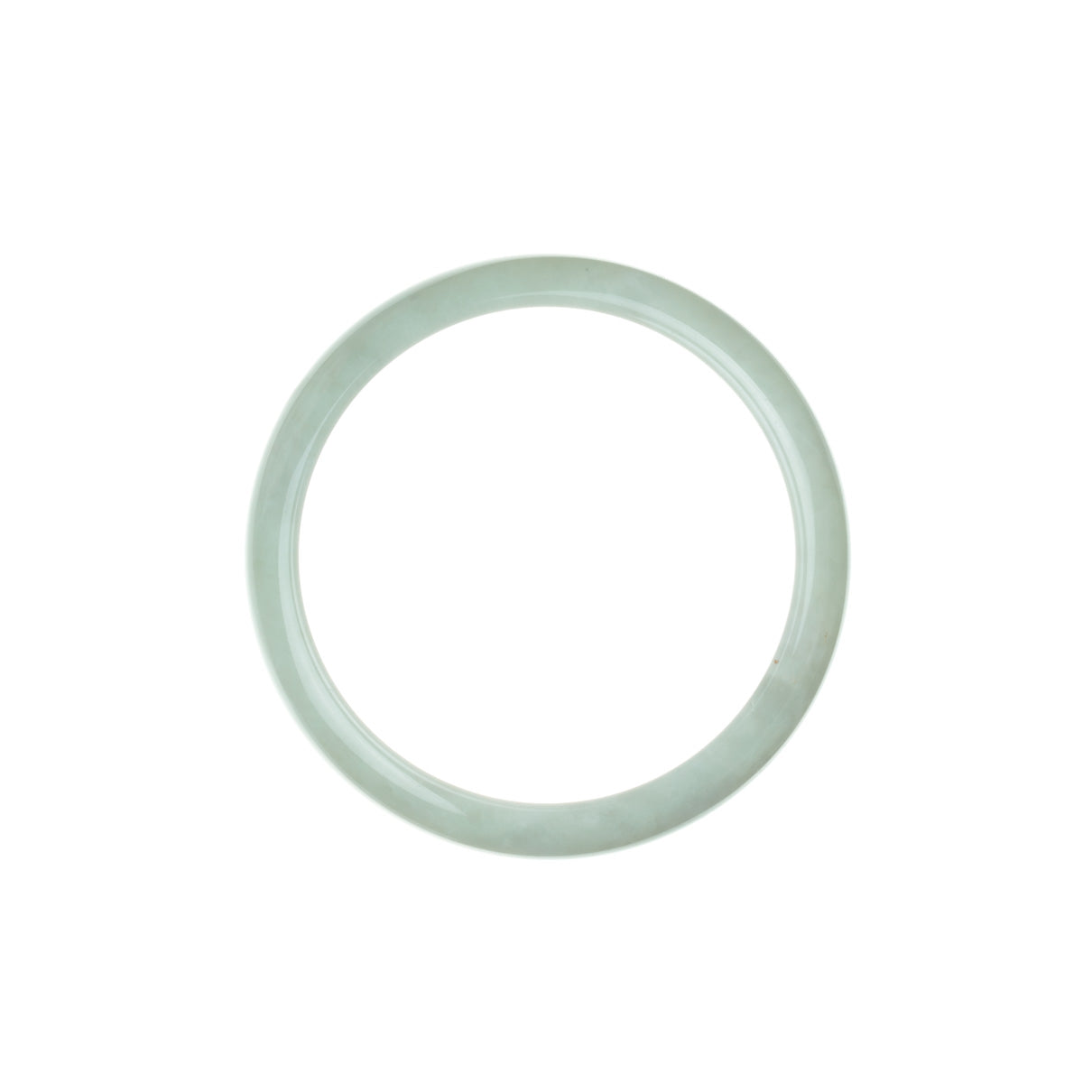 Real Natural Pale Green Burma Jade Bracelet - 56mm Half Moon