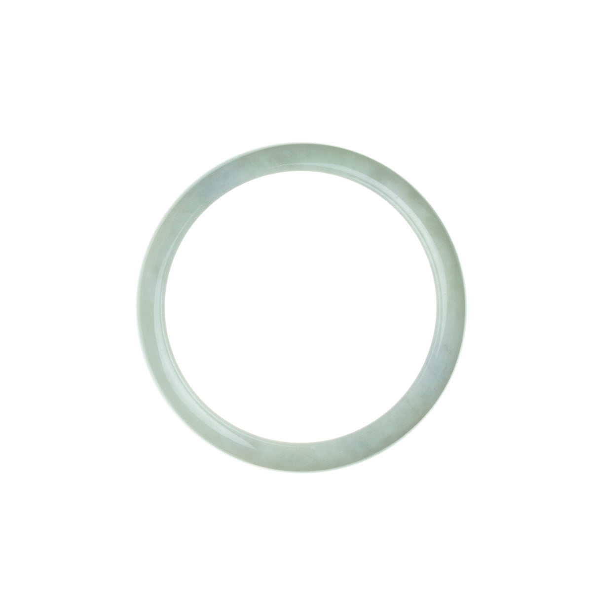 Real Natural Pale Green Burma Jade Bracelet - 56mm Half Moon