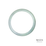 59mm Green, White, Lavender Burmese Jadeite Jade Bangle Bracelet - MAYS