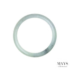 59mm Green, White, Lavender Burmese Jadeite Jade Bangle Bracelet - MAYS