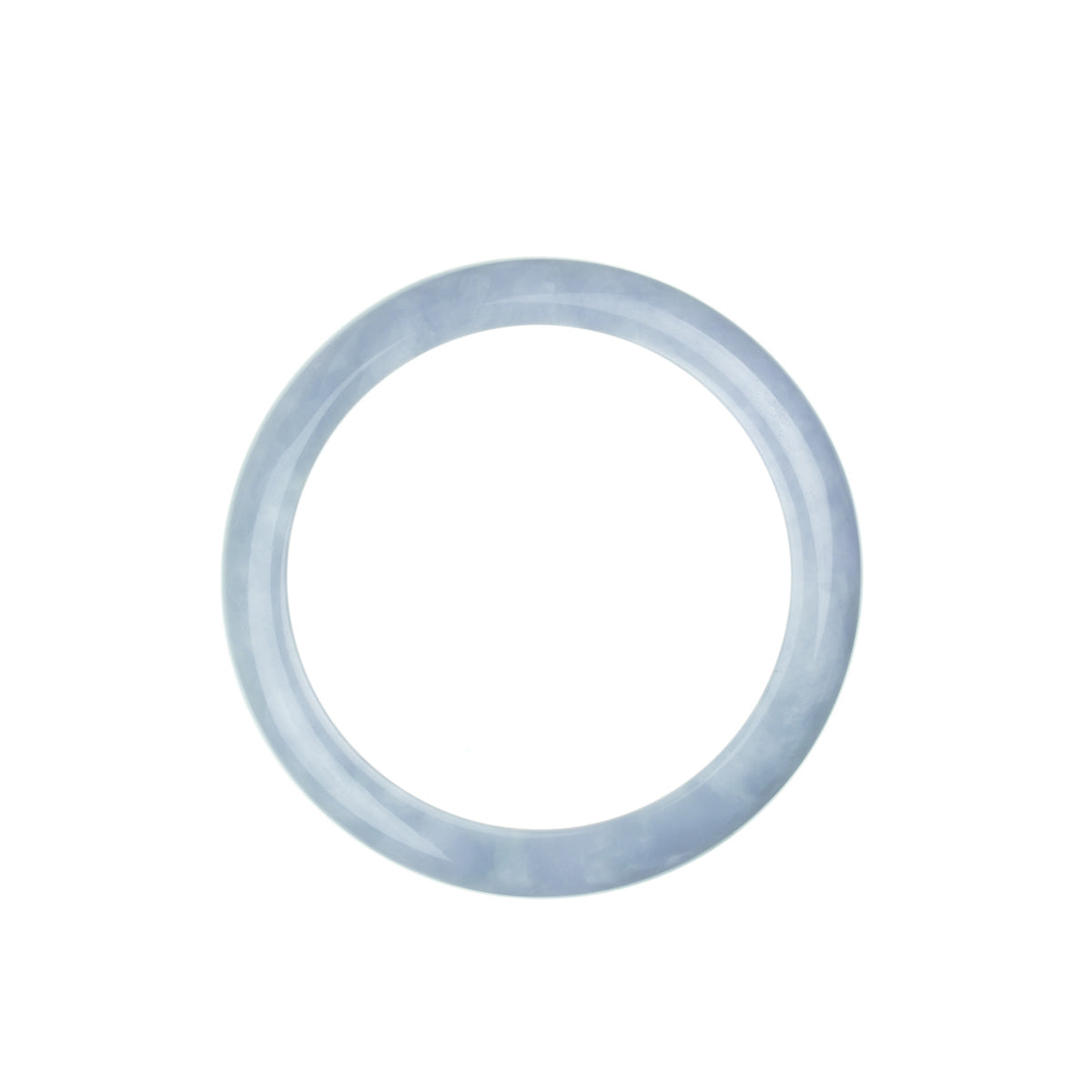 Genuine Type A Lavender Burmese Jade Bracelet - 56mm Semi Round