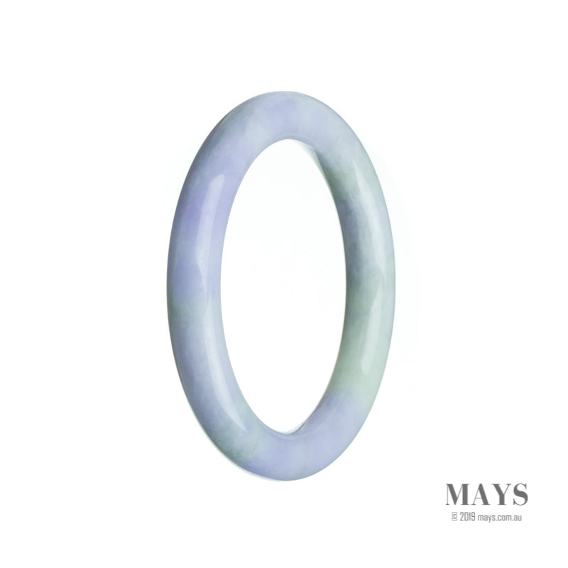 54mm Green, Lavender Burmese Jadeite Jade Bangle Bracelet - MAYS