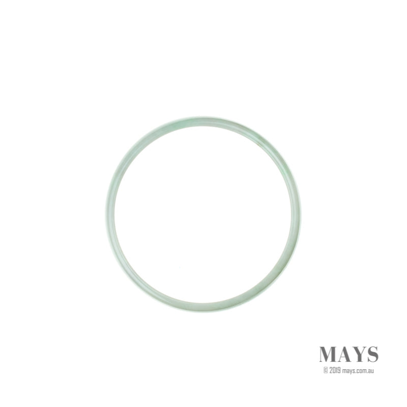 53mm White Burmese Jadeite Jade Bangle Bracelet - MAYS