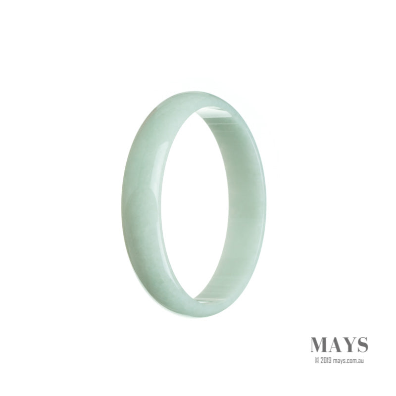 52mm Green, White Burmese Jadeite Jade Bangle Bracelet - MAYS