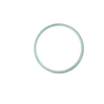 Real Grade A White with green Traditional Jade Bangle - 52mm Flat