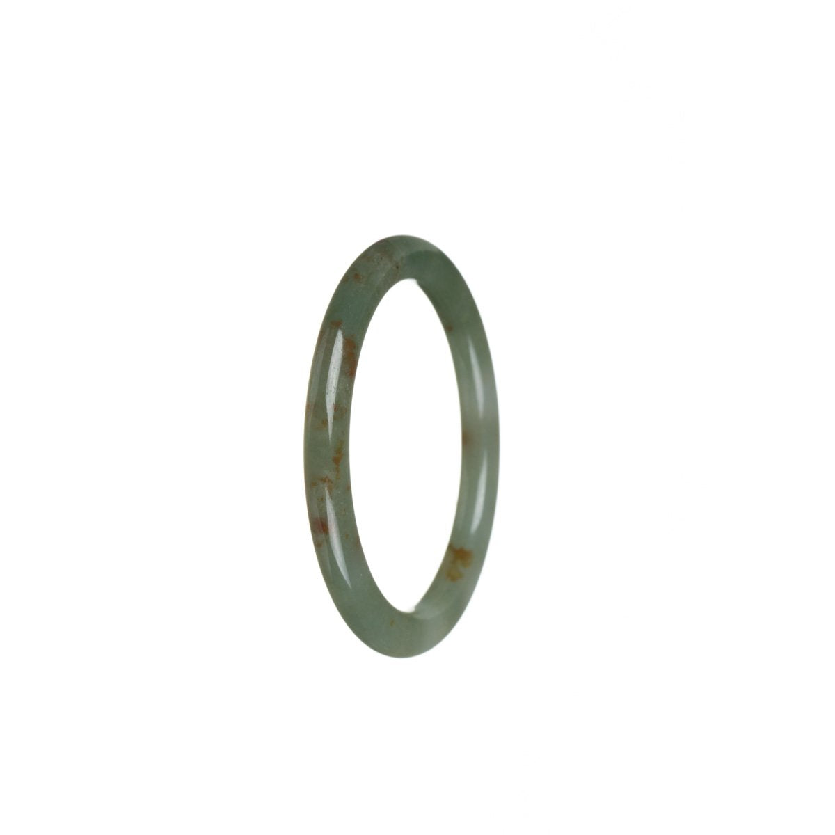 A small green jadeite jade bangle bracelet designed for a child, featuring genuine natural jade.