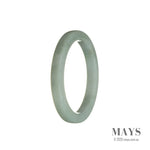 Genuine Type A White Jadeite Jade Bracelet - 56mm Thin