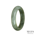 A bracelet made of genuine untreated green and pale green jadeite, shaped like a 60mm half moon.