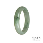 Genuine Grade A Green Traditional Jade Bangle - 59mm Half Moon