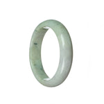Real Natural Pale green with pale lavender Jade Bangle Bracelet - 58mm Half Moon